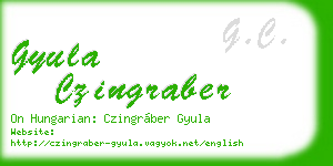 gyula czingraber business card