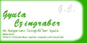 gyula czingraber business card